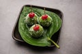 Paan Coconut Laddu is indian sweet made using betel leaves and nariyal Royalty Free Stock Photo